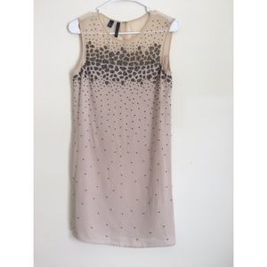 NWT MNG Suit Beaded & Sheer Nude Cocktail Dress